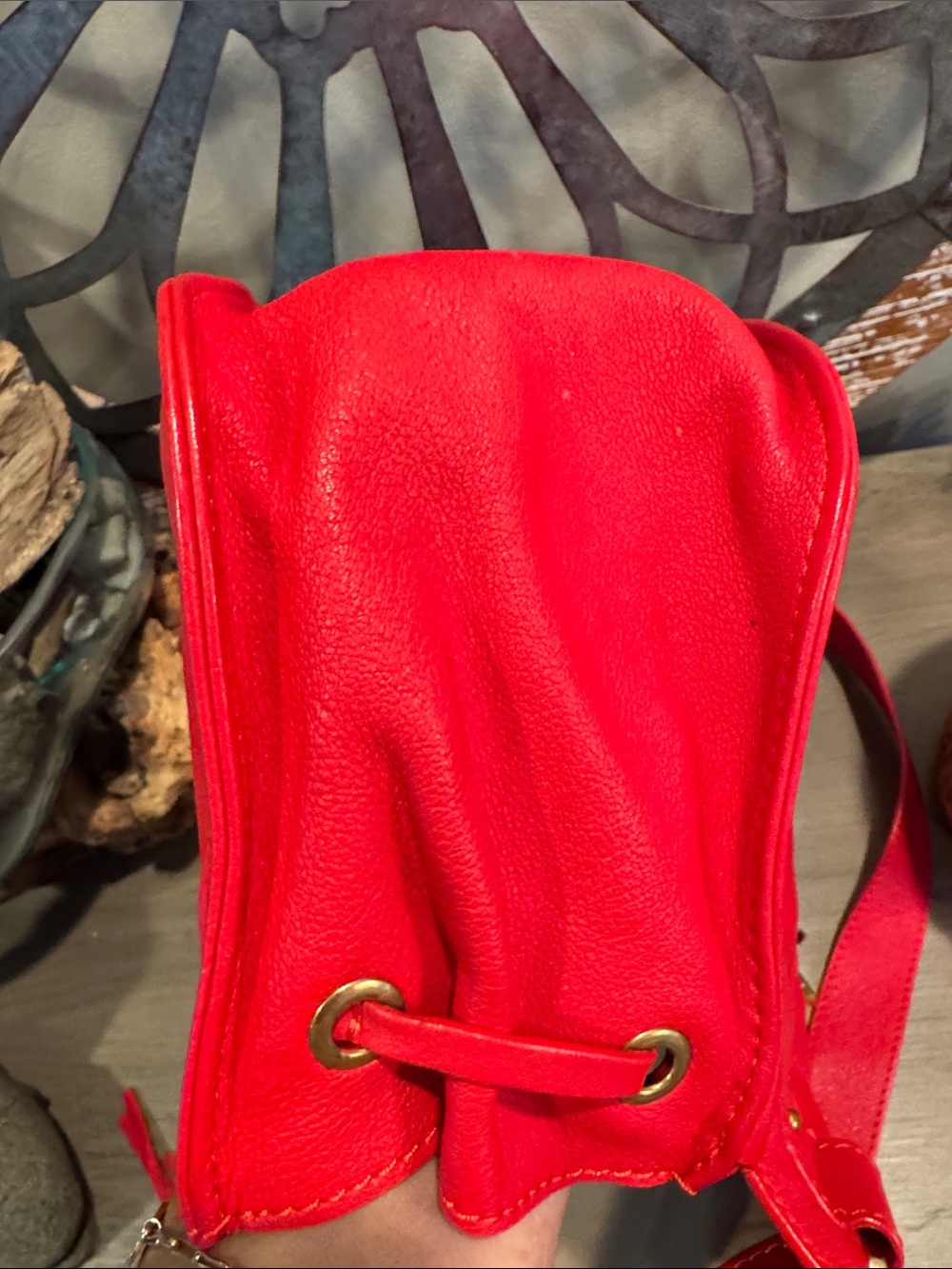 See by Chloé Red Leather Tassel Shoulder Bag - Picture 5 of 8